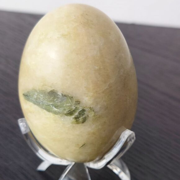 Onyx Marble Egg Polished Stone Set of 3 With Stands Marbled Alabaster Speckled - Picture 4 of 16